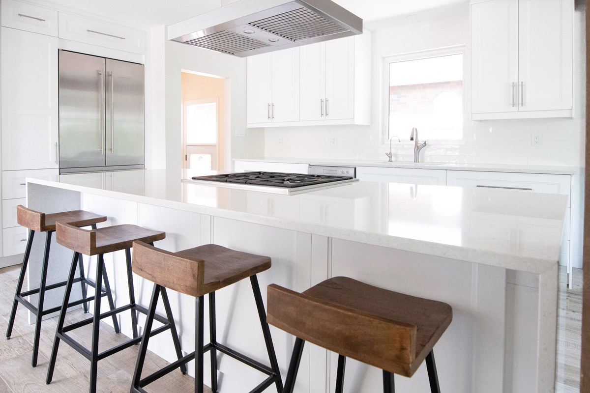 white countertop