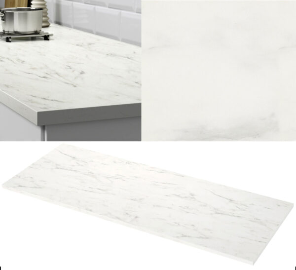ikea laminate countertops EKBACKEN white marble effect