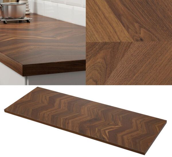 ikea thick veneer countertop BARKABODA-walnut veneer